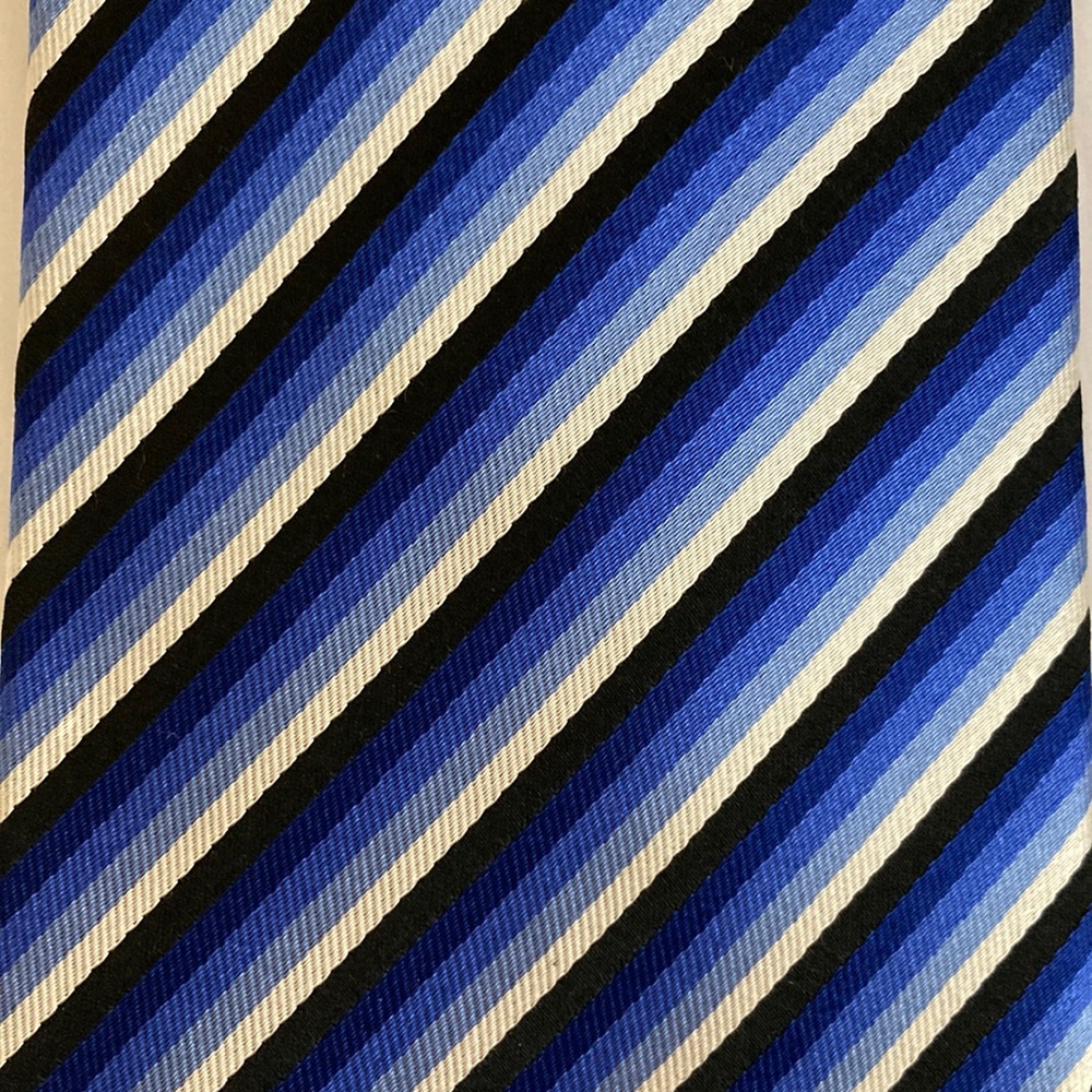 Alfani Blue/Black/White Tie 100% Silk